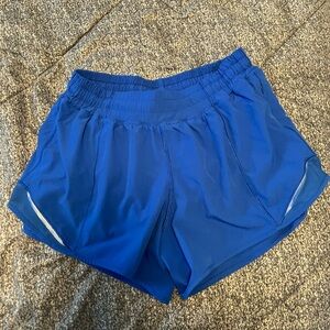 Blue lululemon high rise shorts